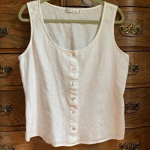 Cut Loose sleeveless linen embroidered top